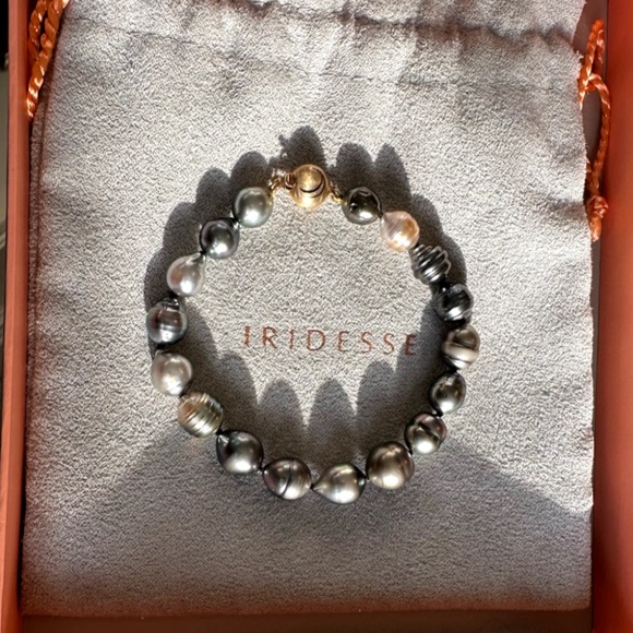 Designer Tiffany & Co IRIDESSE 14K Yellow Gold Tahitian Baroque Pearl Bracelet - Picture 8 of 15